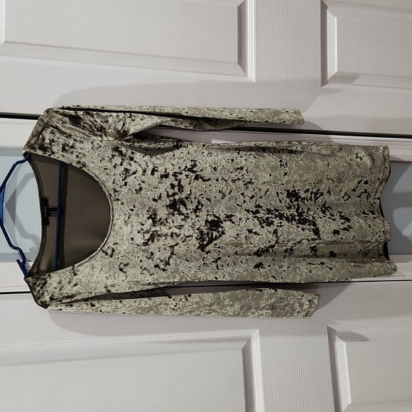 Velvet long sleeve mini dress - Picture 1 of 4